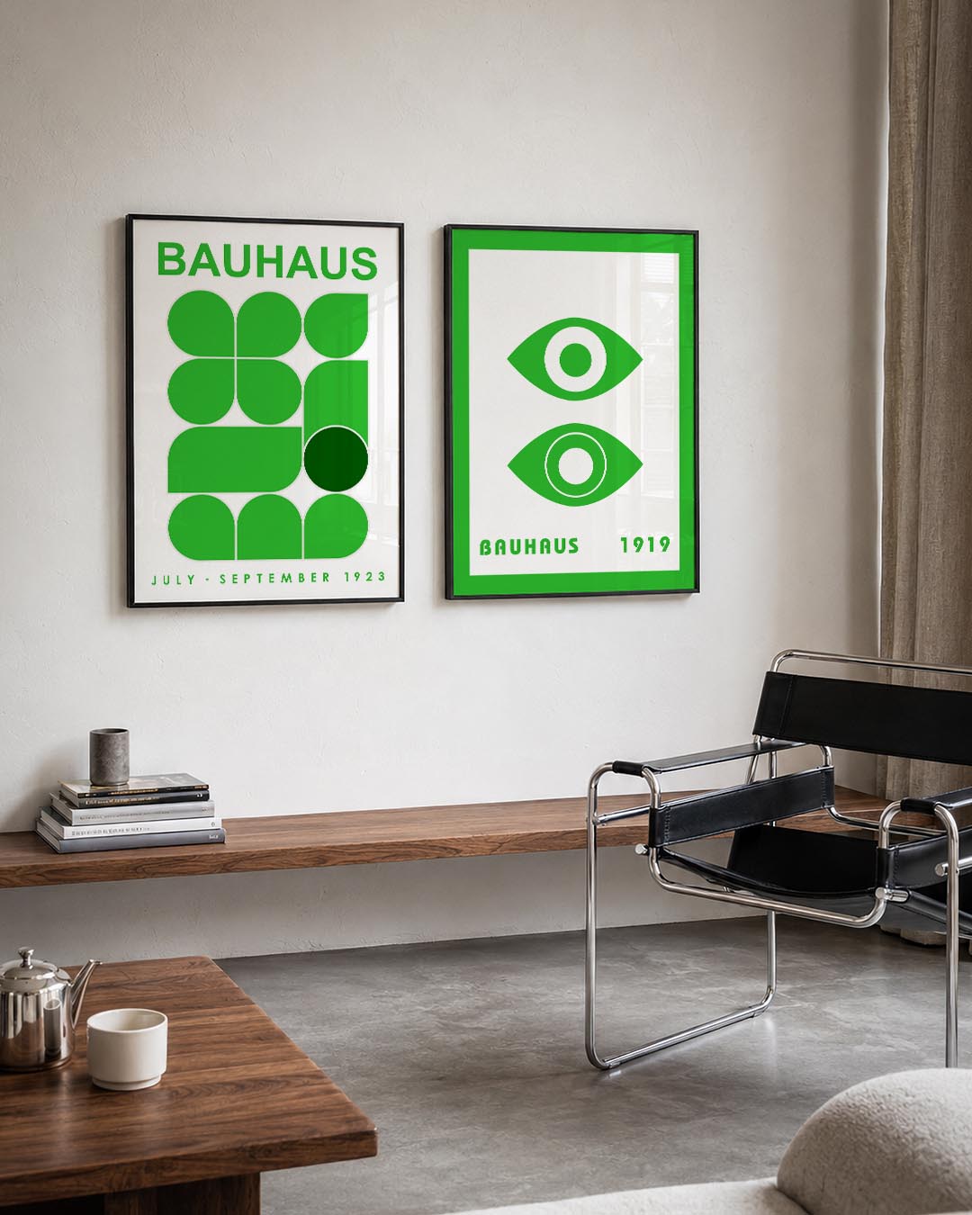 Groene vormenritme Posterset