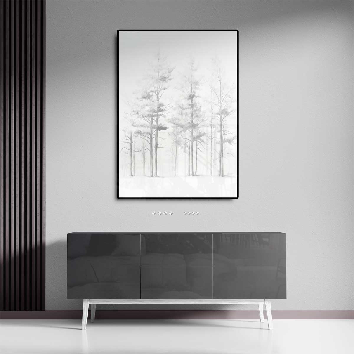 Mystieke Mistige Bomen Kunstwerk-canvas-dibond-plexiglas-wanddecoratie-WallArtistic