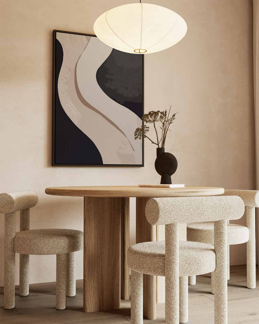 Abstracte Golven in Beige Kunstwerk-canvas-dibond-plexiglas-wanddecoratie-WallArtistic