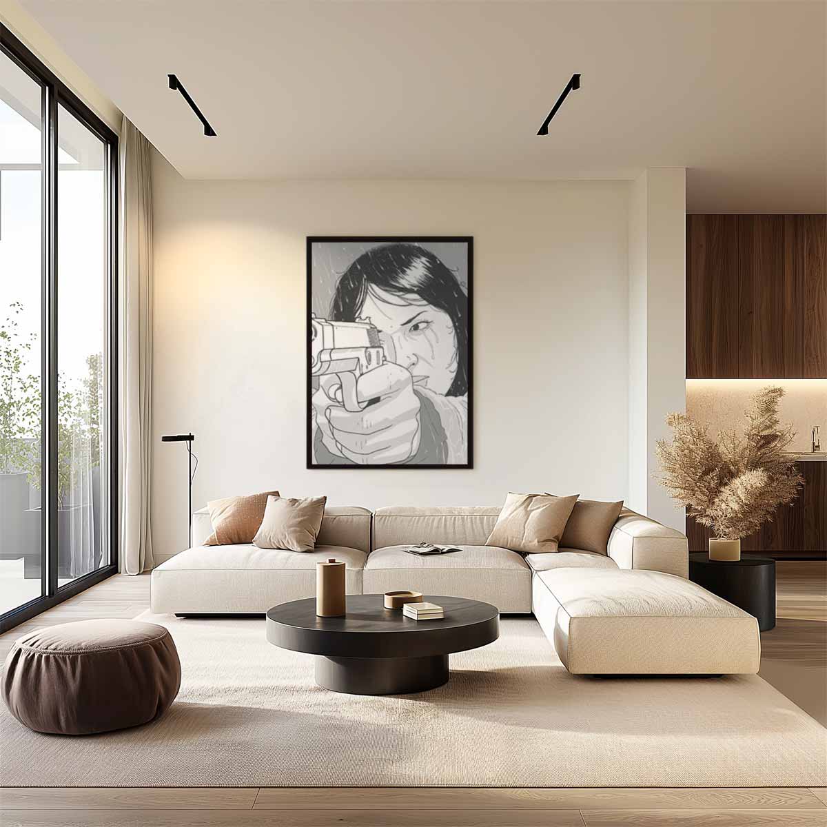 Stoere Illustratie in Stripstijl Kunstwerk-canvas-dibond-plexiglas-wanddecoratie-WallArtistic