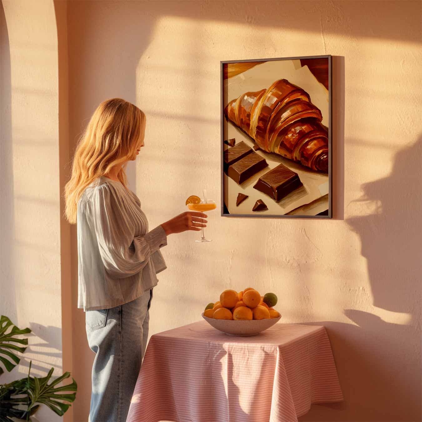 Croissant & Chocolade Kunstposter-WallArtistic