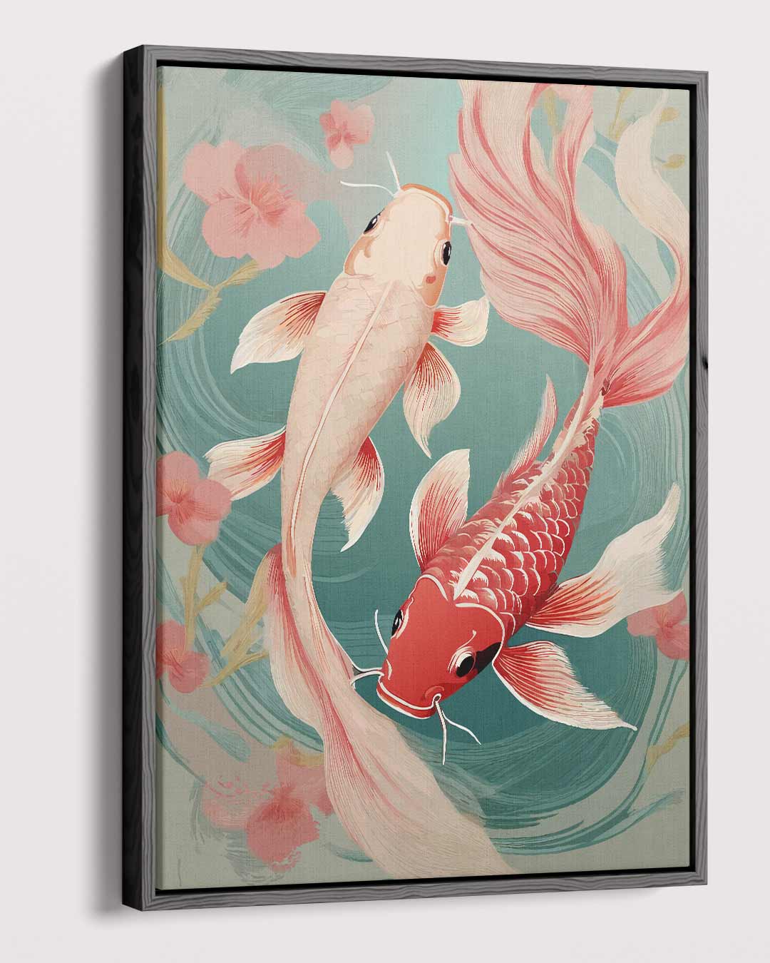 Elegant Koi Vissen Kunstwerk Kunstwerk-canvas-dibond-plexiglas-wanddecoratie-WallArtistic
