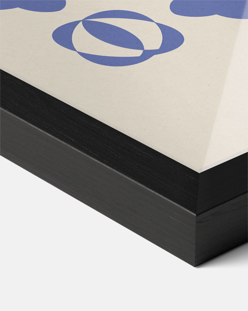 Moderne Blauwe Geometrische Bloemposter-WallArtistic