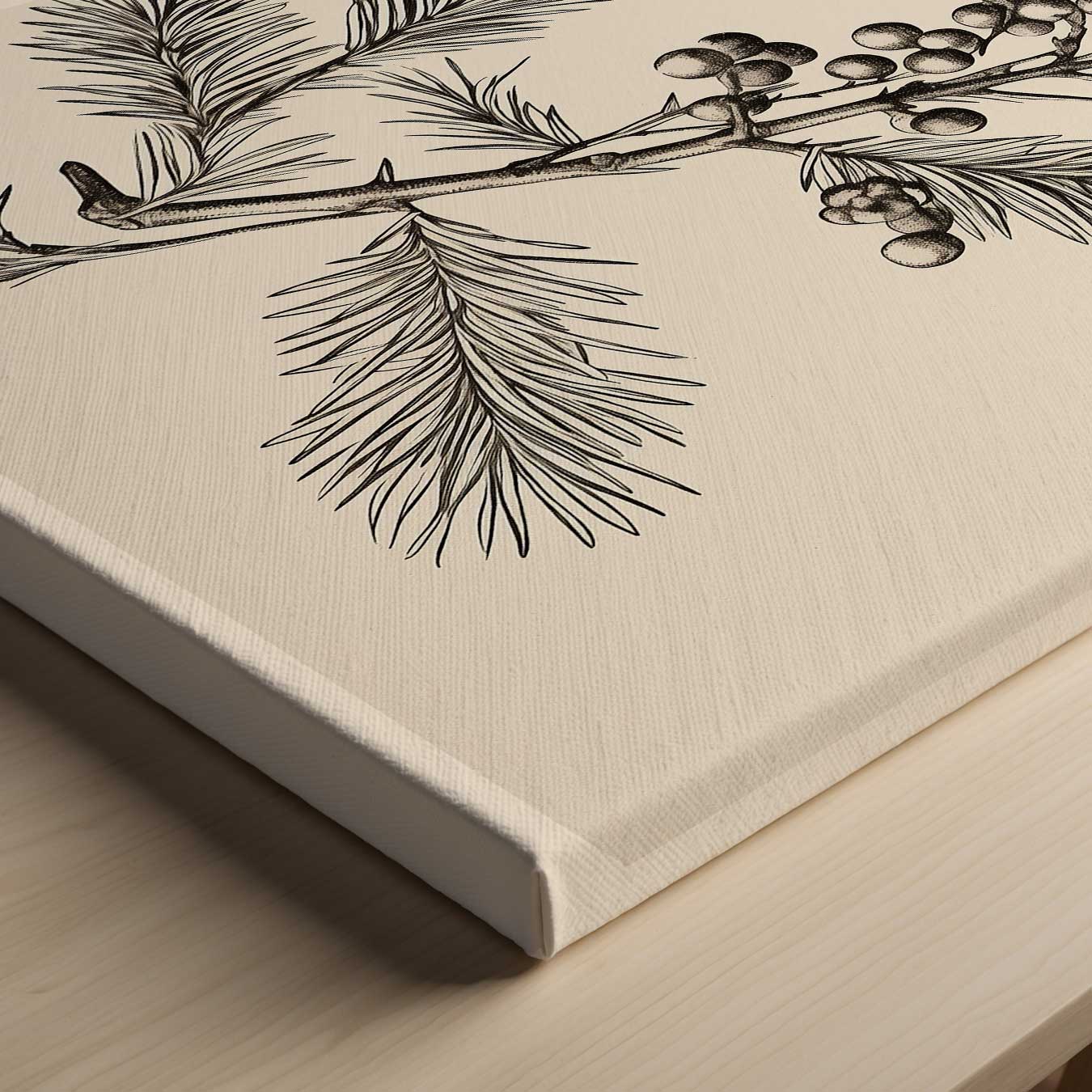 Vintage Kersttak Illustratie Kunstwerk-canvas-dibond-plexiglas-wanddecoratie-WallArtistic