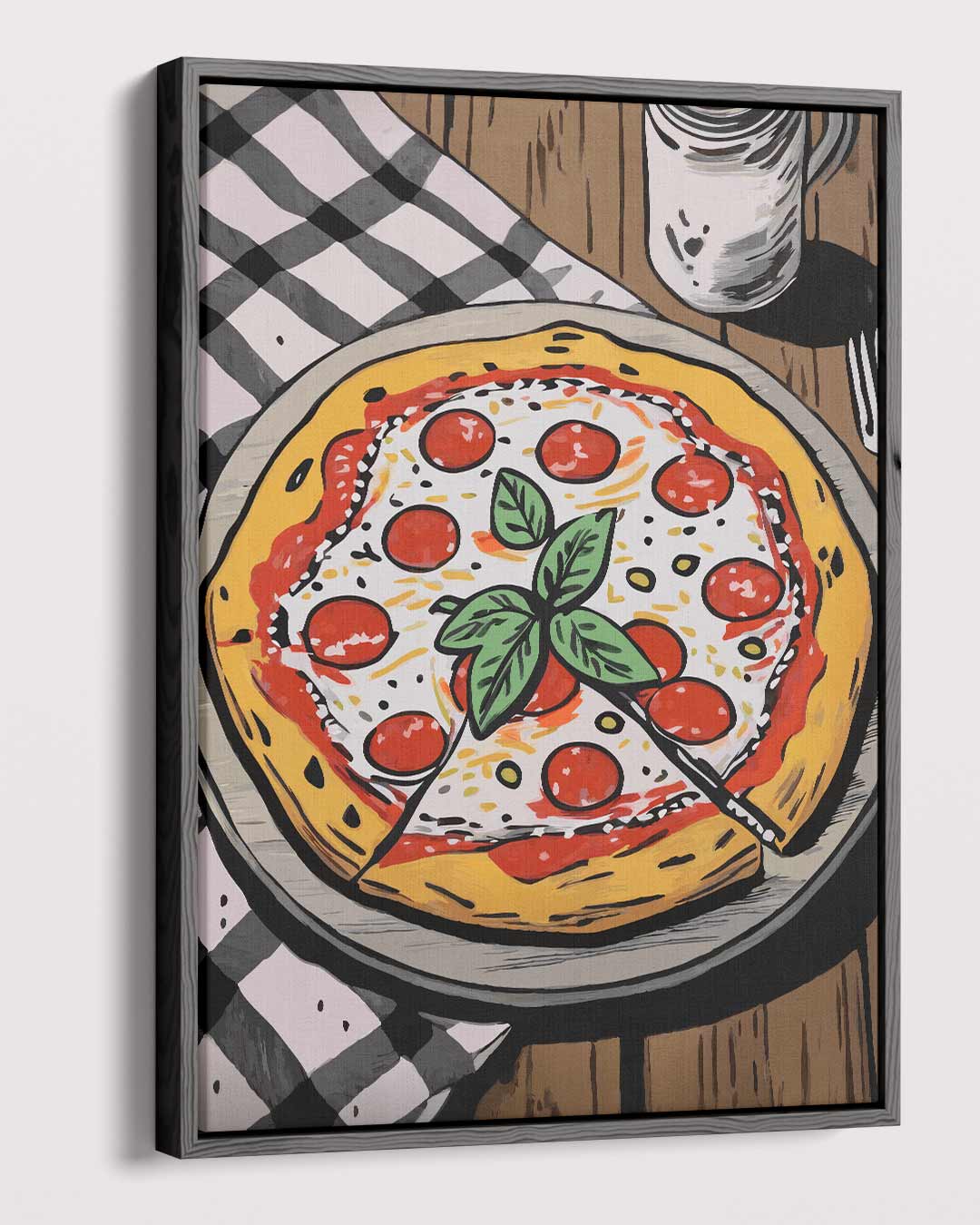 Pizza Liefde op Canvas Kunstwerk-canvas-dibond-plexiglas-wanddecoratie-WallArtistic