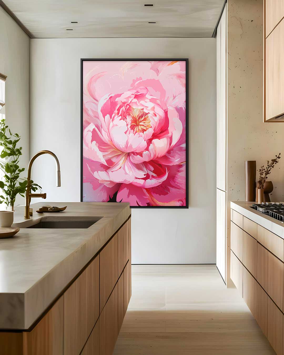 Bloeiende Peony Kunstwerk-canvas-dibond-plexiglas-wanddecoratie-WallArtistic