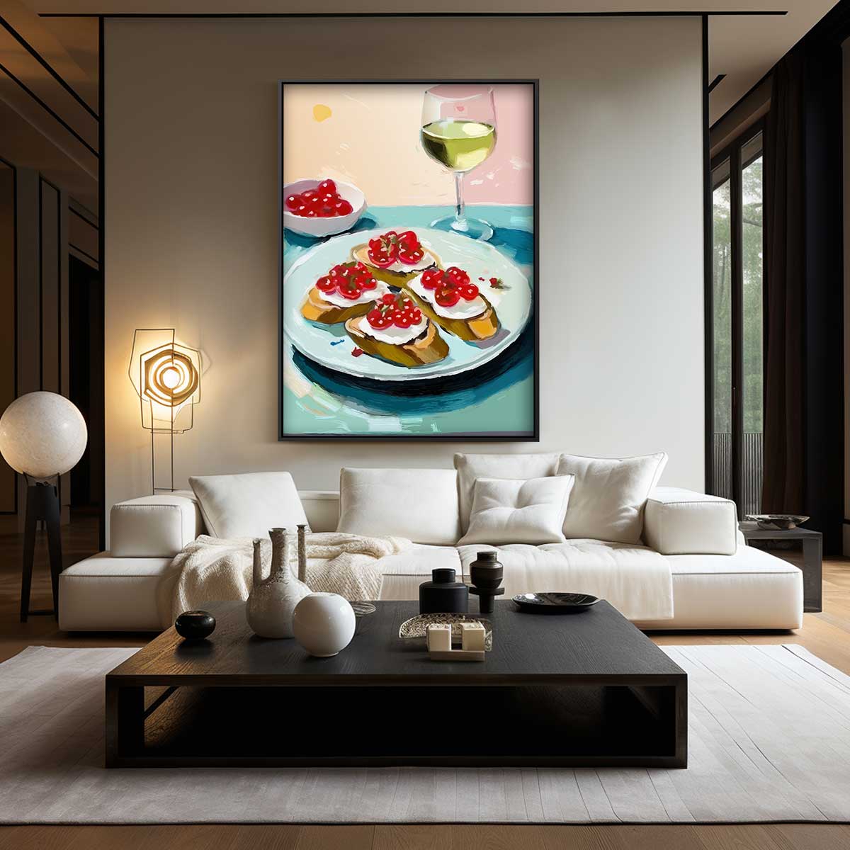 Vin & Bruschetta Genot Kunstwerk-canvas-dibond-plexiglas-wanddecoratie-WallArtistic