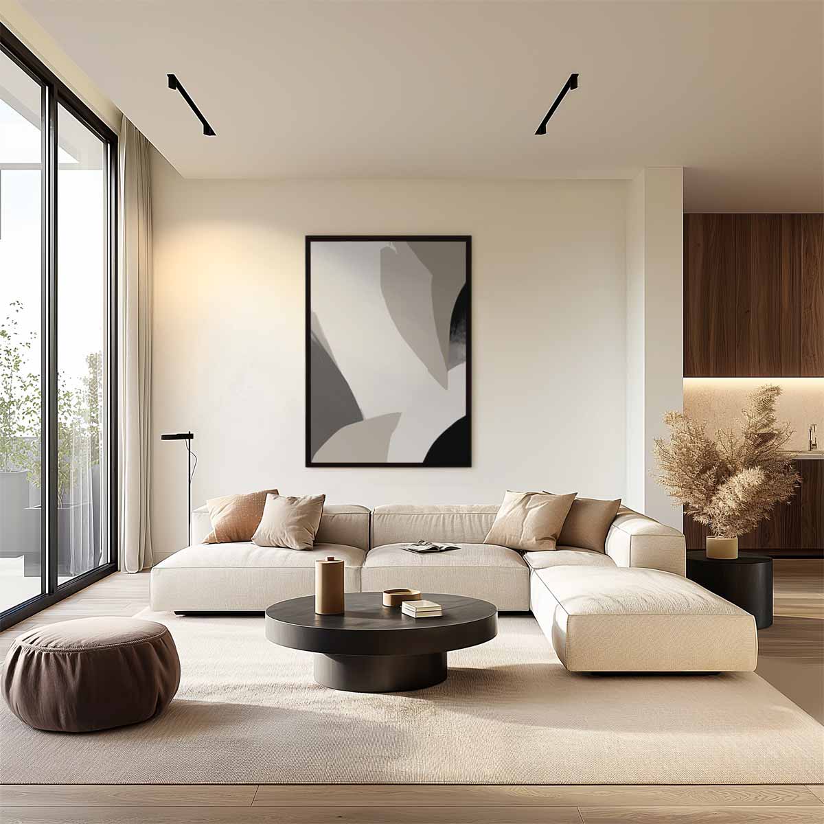 Abstracte Harmonie in Aardetinten Kunstwerk-canvas-dibond-plexiglas-wanddecoratie-WallArtistic