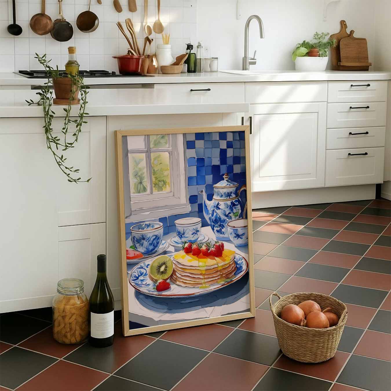 Ontbijt in Blauw Servies Poster