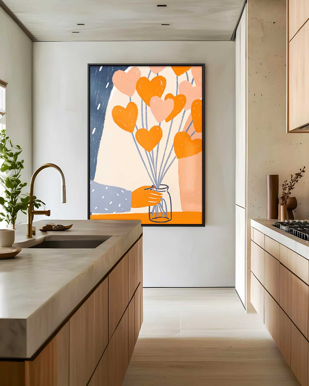 Warme Hartjes Boeketten Kunstwerk-canvas-dibond-plexiglas-wanddecoratie-WallArtistic
