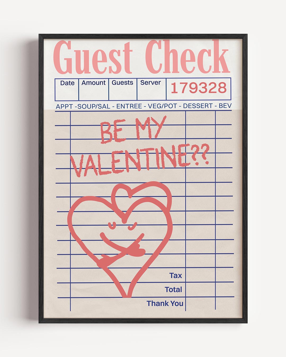 Valentijnsdag Poster "Be My Valentine"-WallArtistic