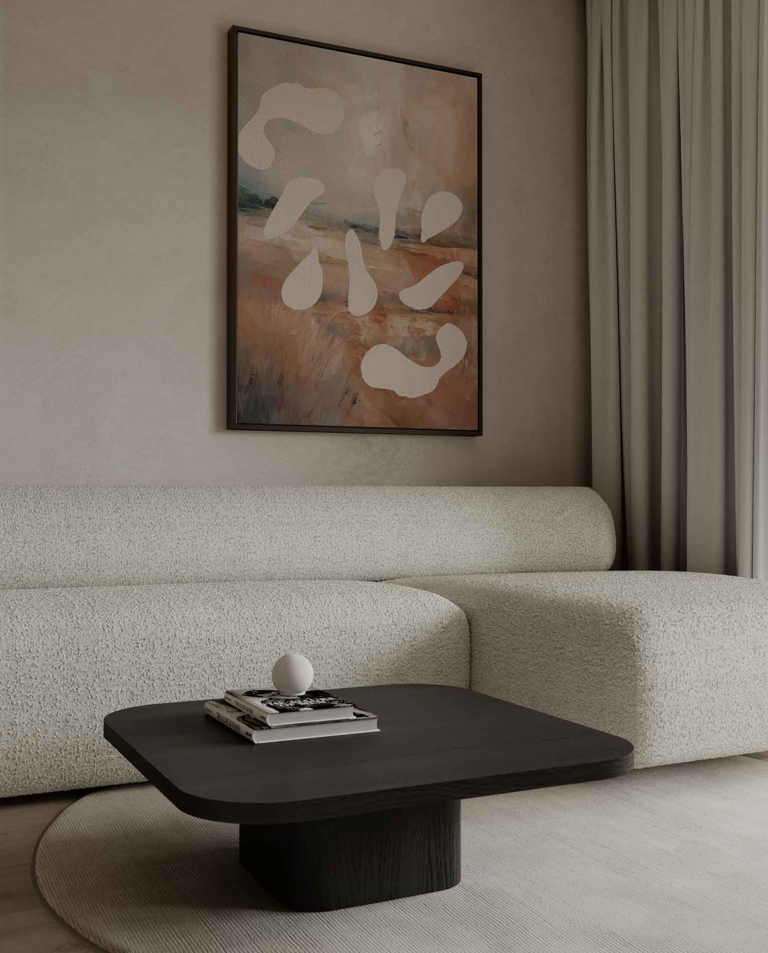 Abstract Landschap met Vormen Kunstwerk-canvas-dibond-plexiglas-wanddecoratie-WallArtistic