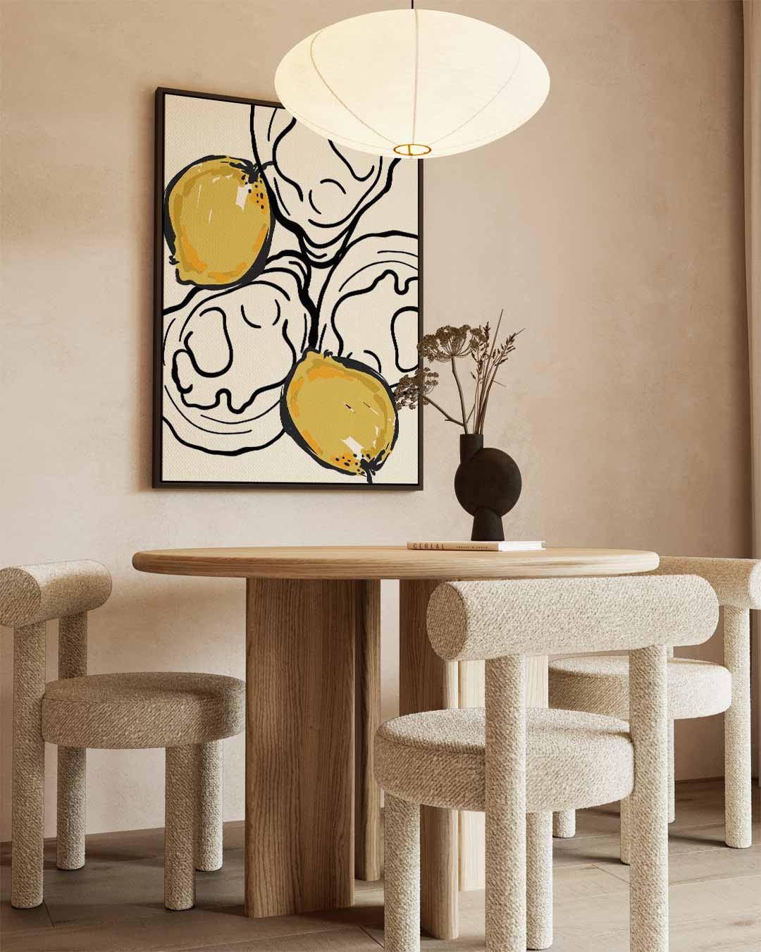 Citroenen en Lijnen Kunstwerk-canvas-dibond-plexiglas-wanddecoratie-WallArtistic