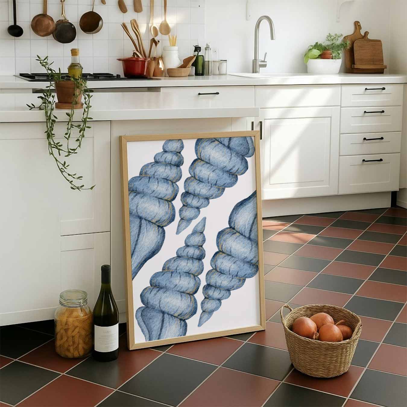 Blauwe Slakkenhuis Poster-WallArtistic