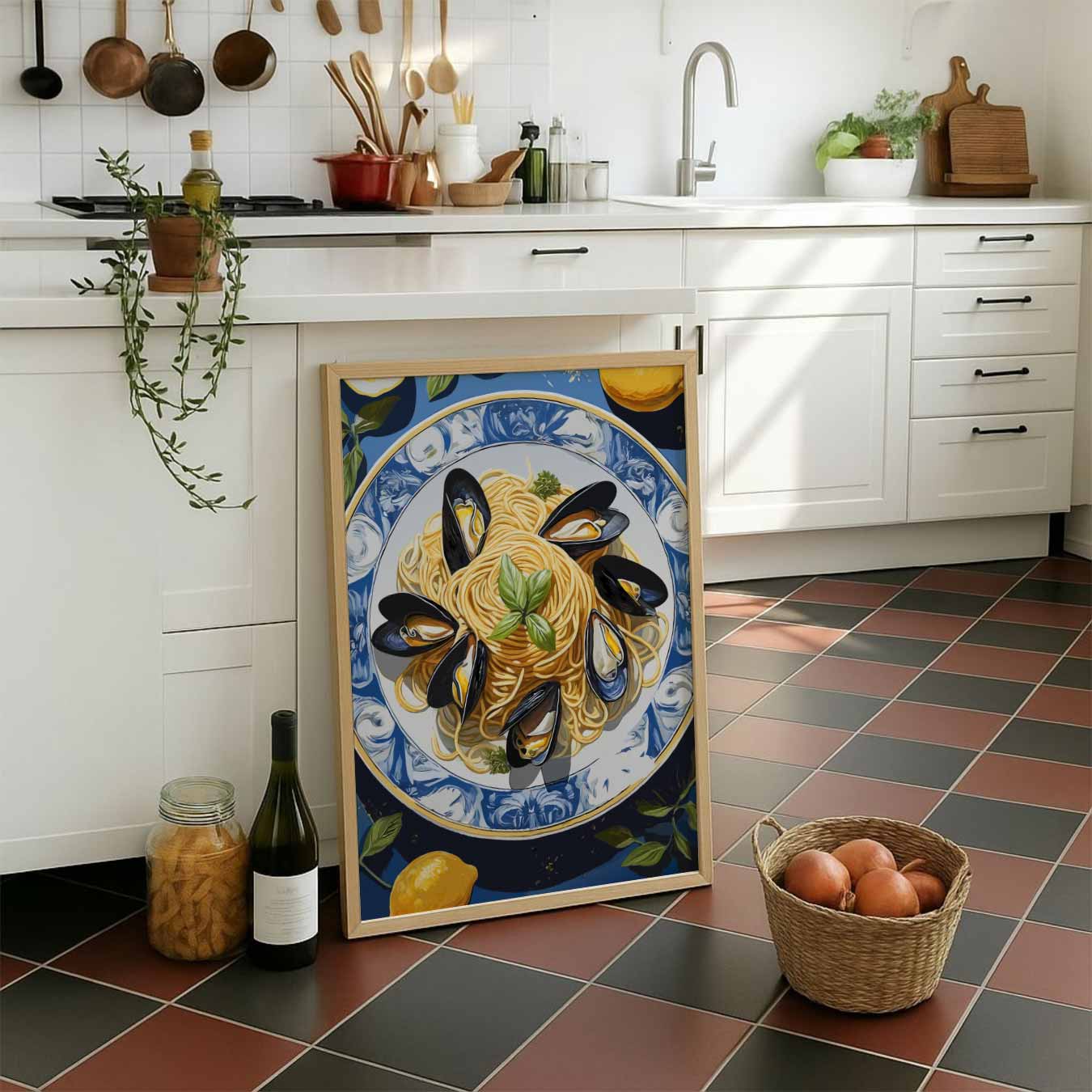Mediterrane Spaghetti Sfeerposter