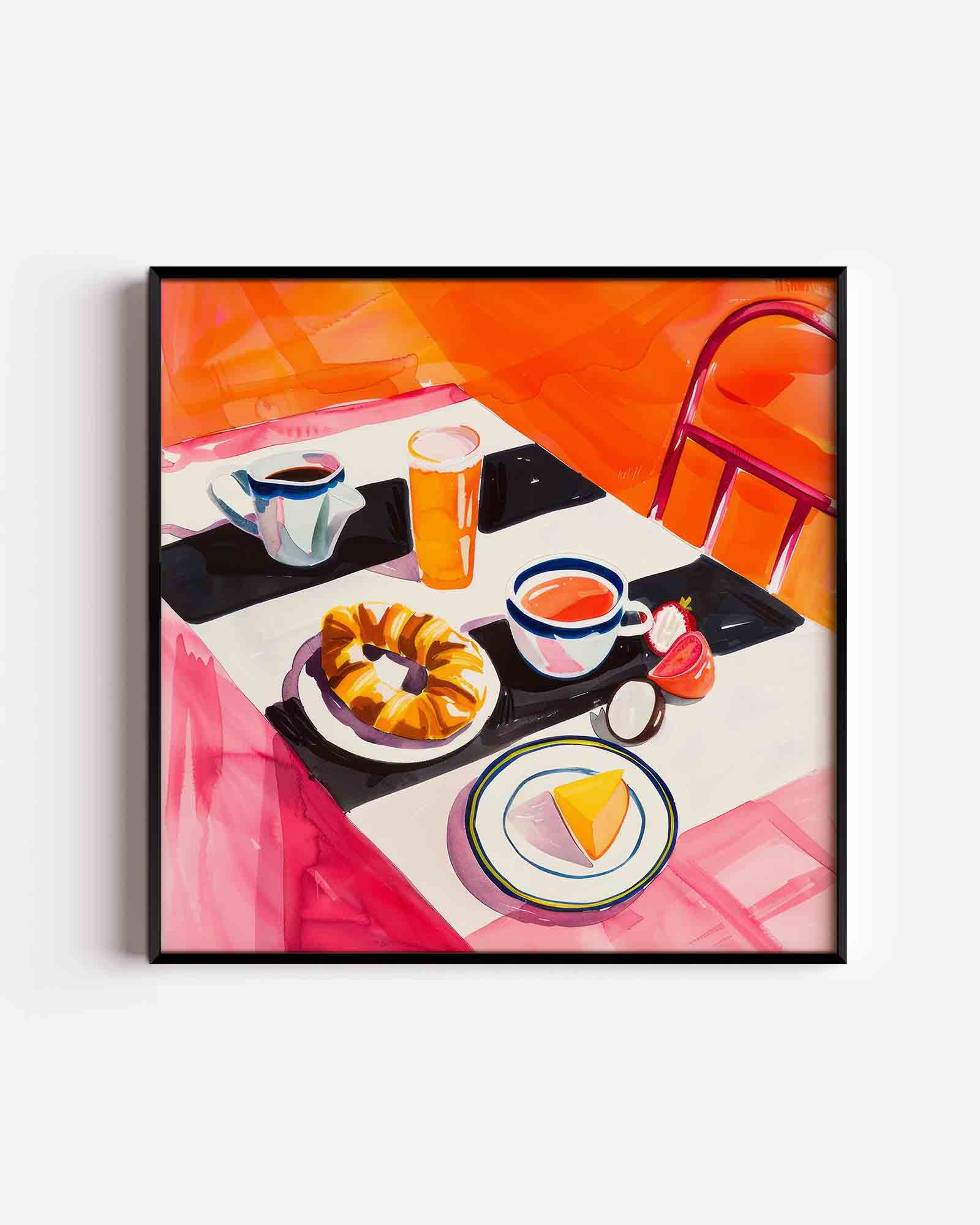 Ontbijttafel met gebak Poster