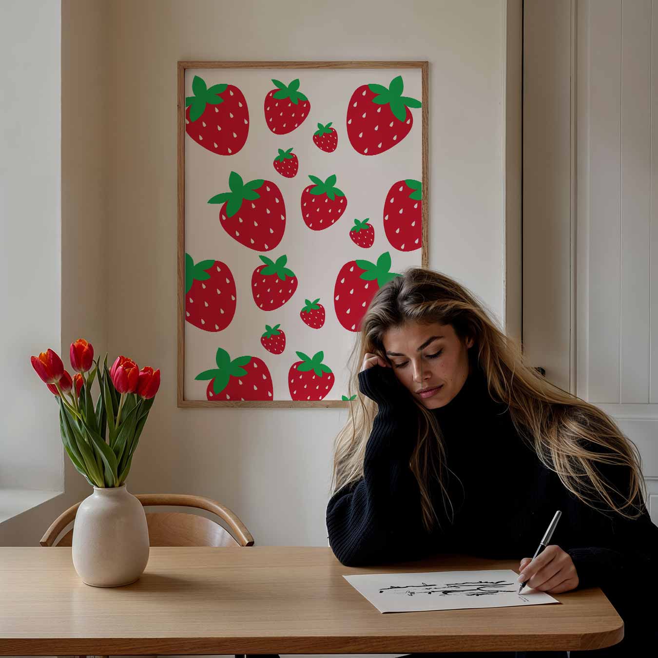 Zoete Aardbeien Behangposter
