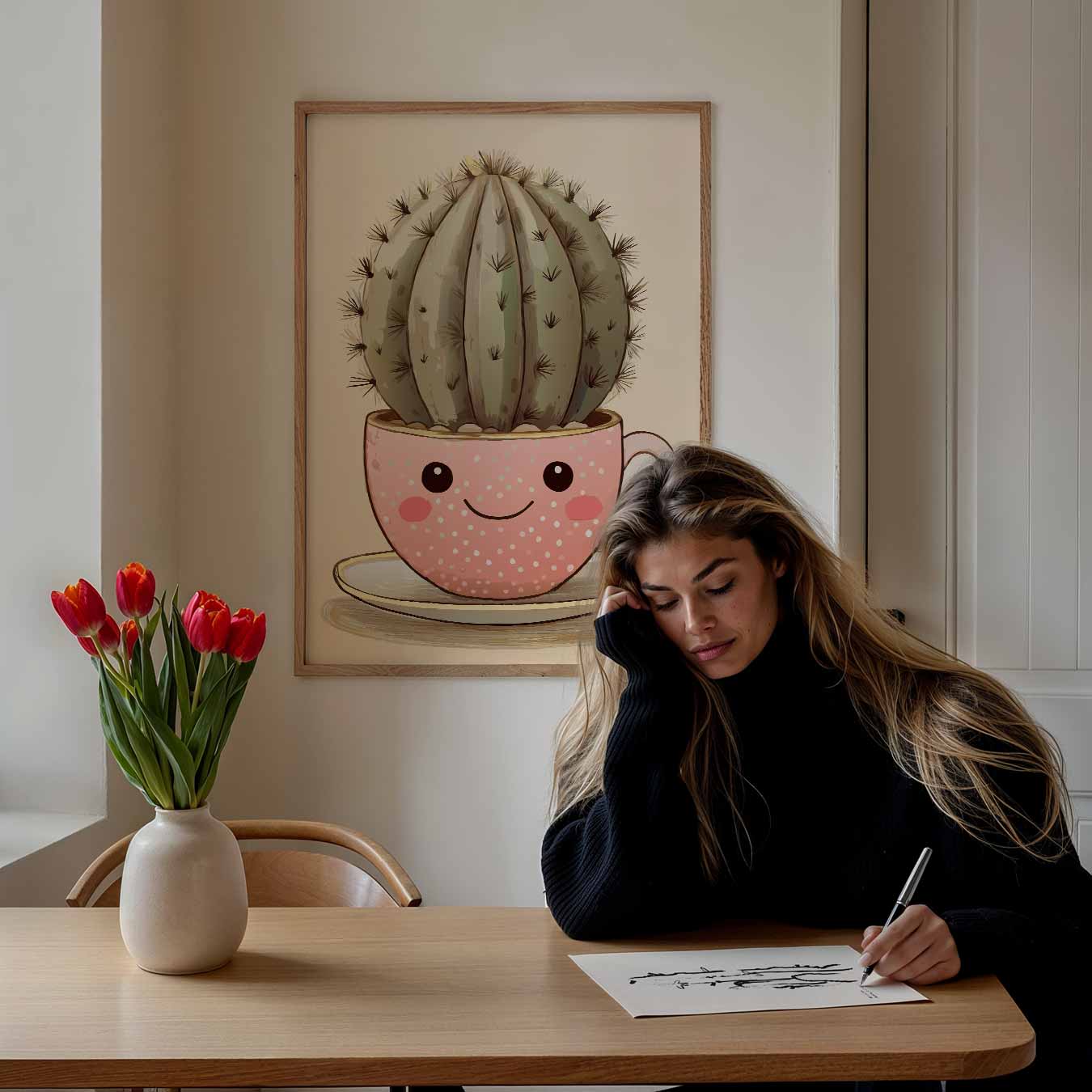 Schattige Cactus Kopje Poster