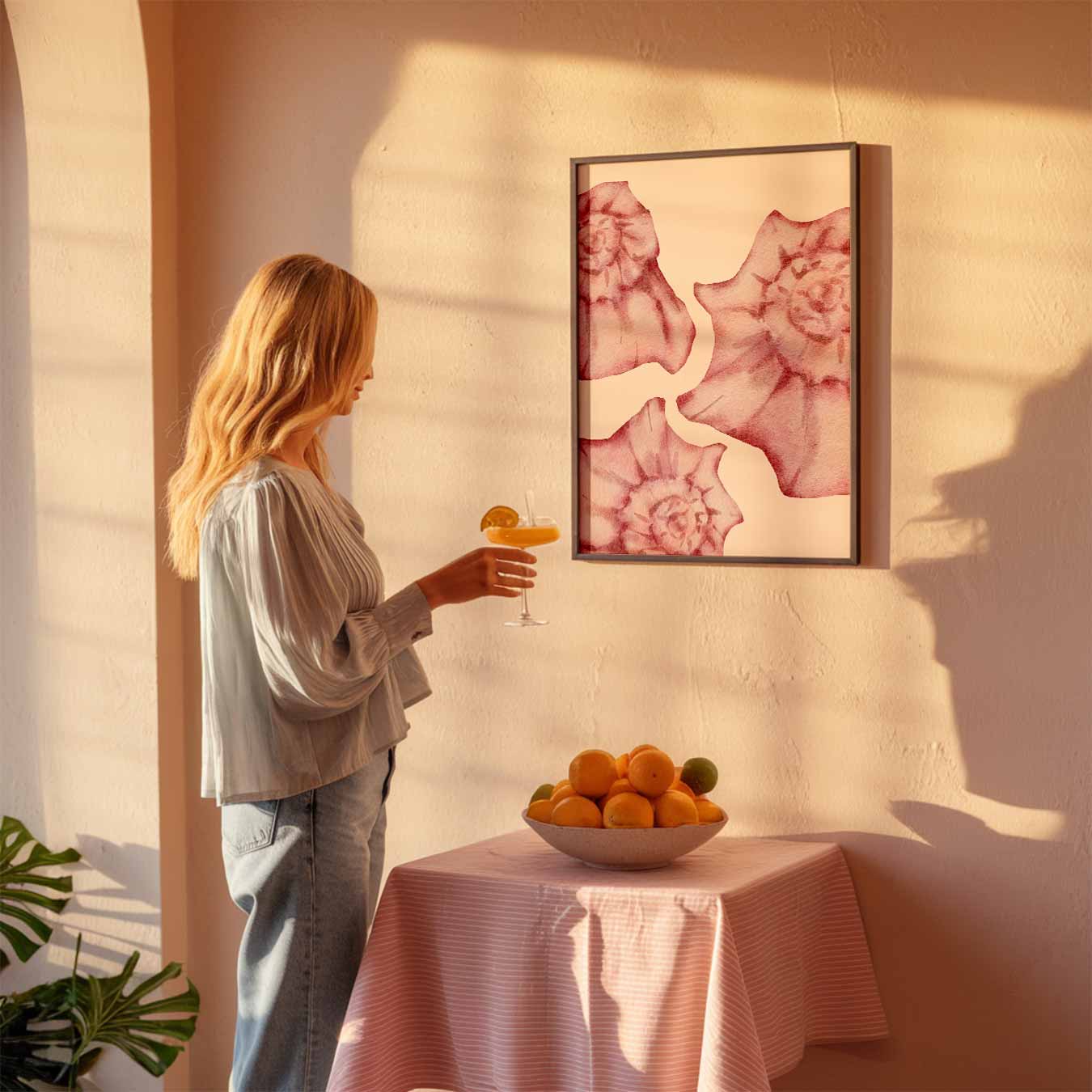 Roodpaarse Schelpen Poster-WallArtistic
