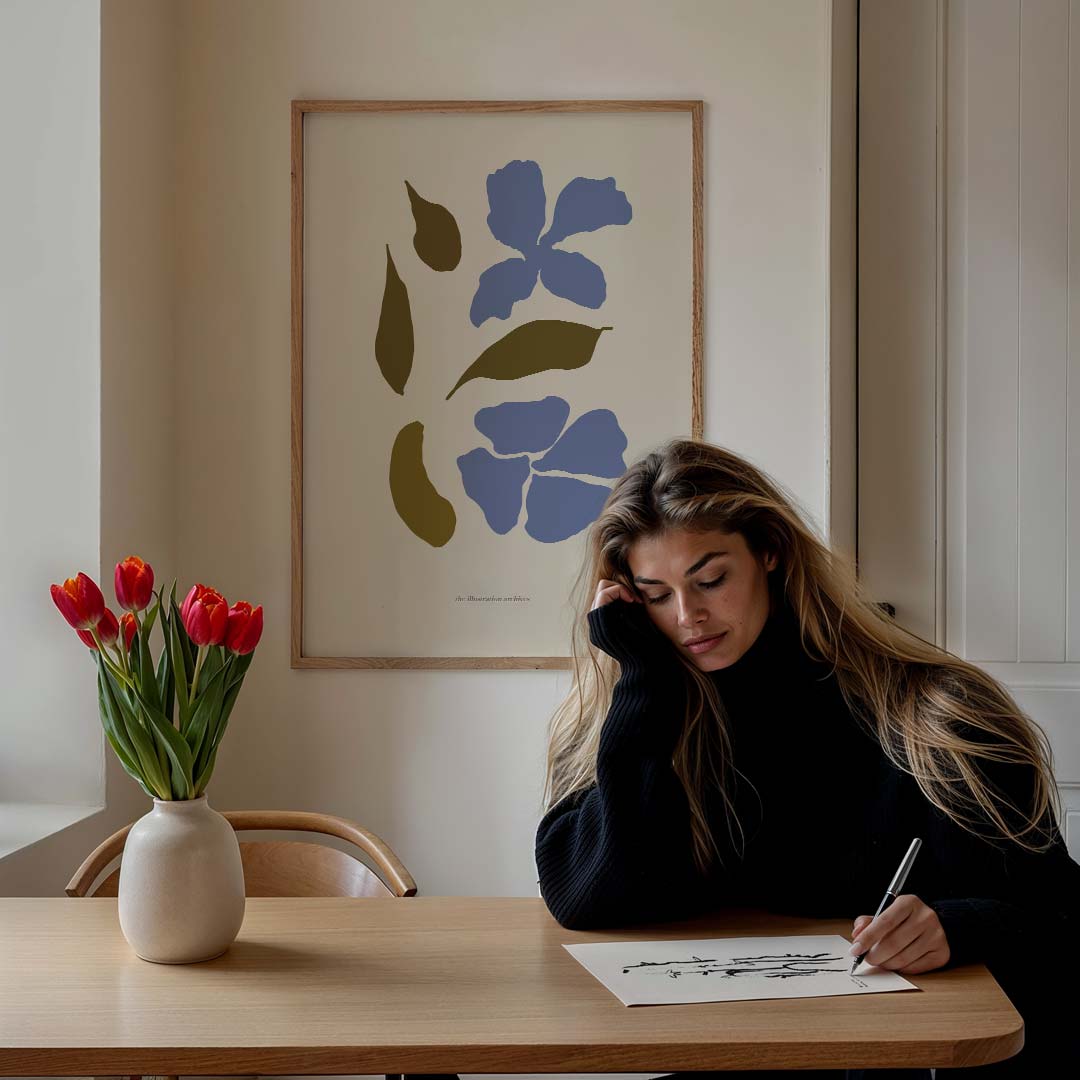 Abstracte Bloemenvormen Poster-WallArtistic