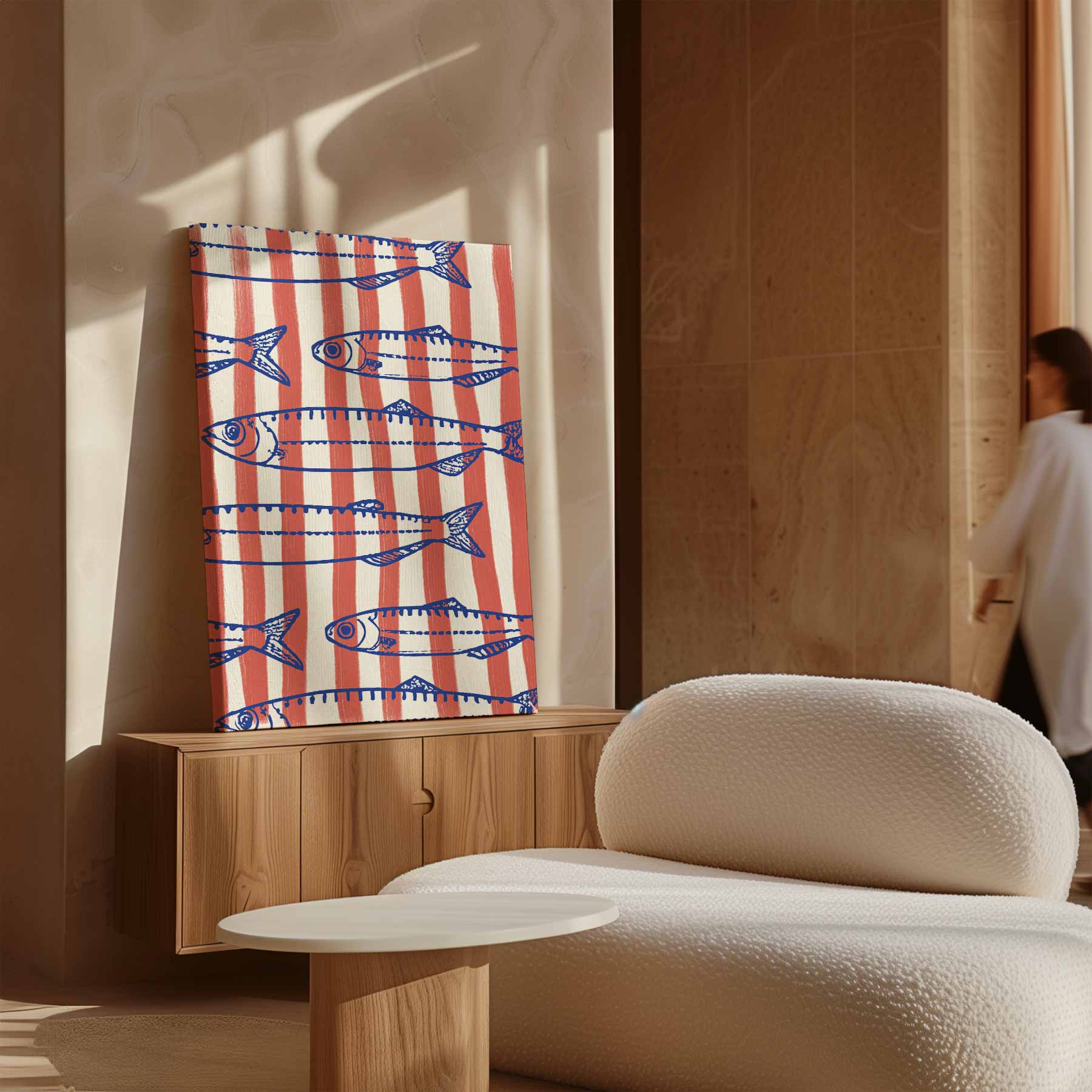 Vrolijke Vissenstrepen Kunstwerk-canvas-dibond-plexiglas-wanddecoratie-WallArtistic