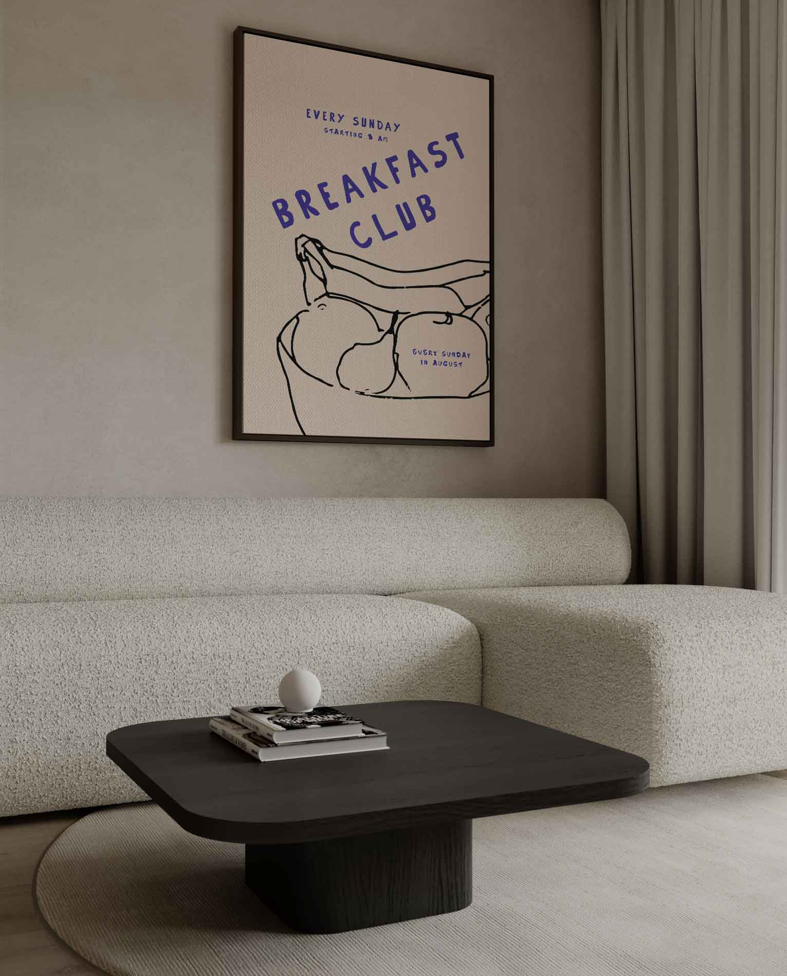 Breakfast Club Illustratie Kunstwerk-canvas-dibond-plexiglas-wanddecoratie-WallArtistic
