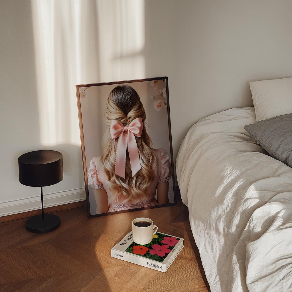 Elegante Roze Strik Poster