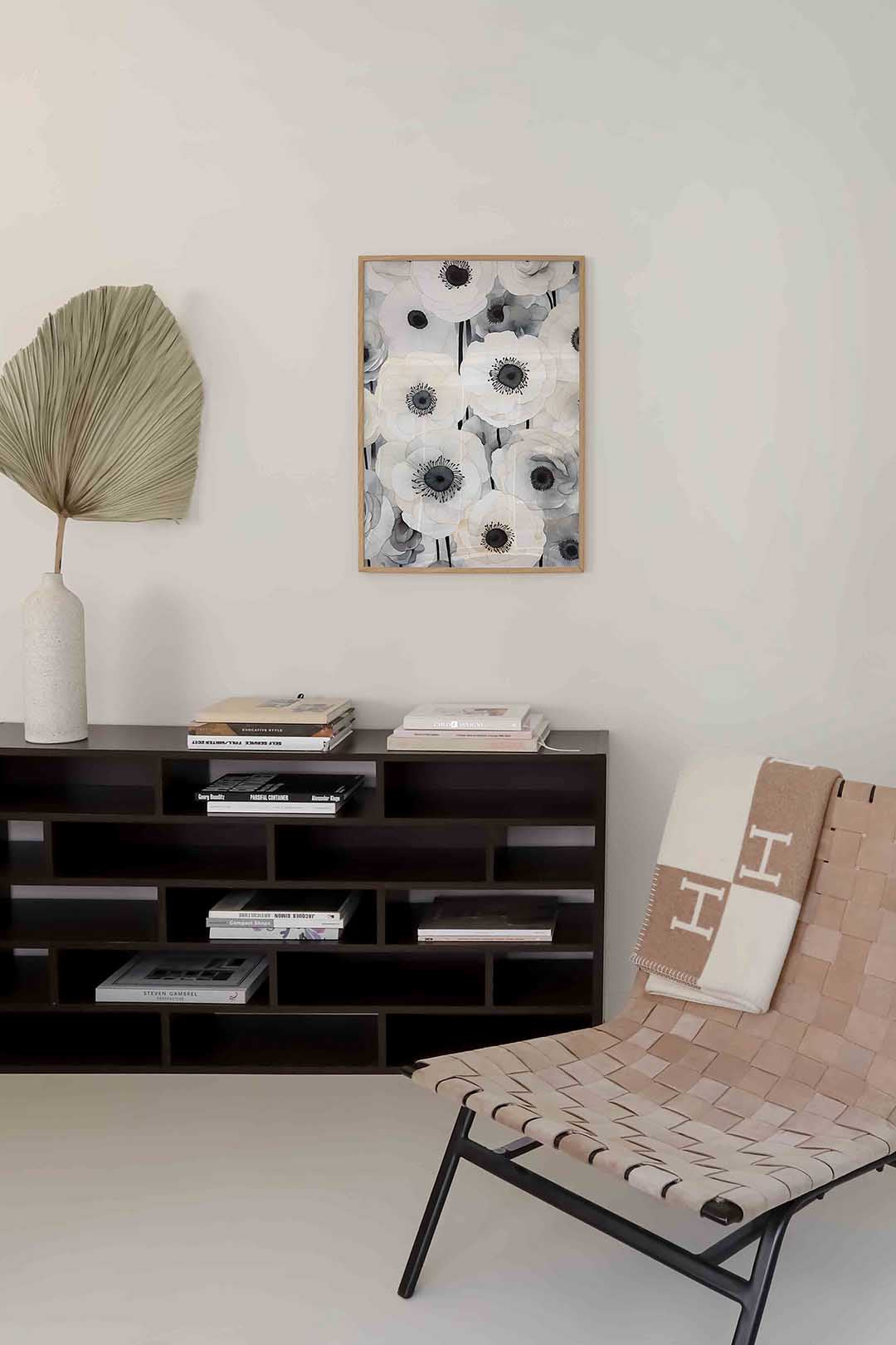 Witte bloemen Poster
