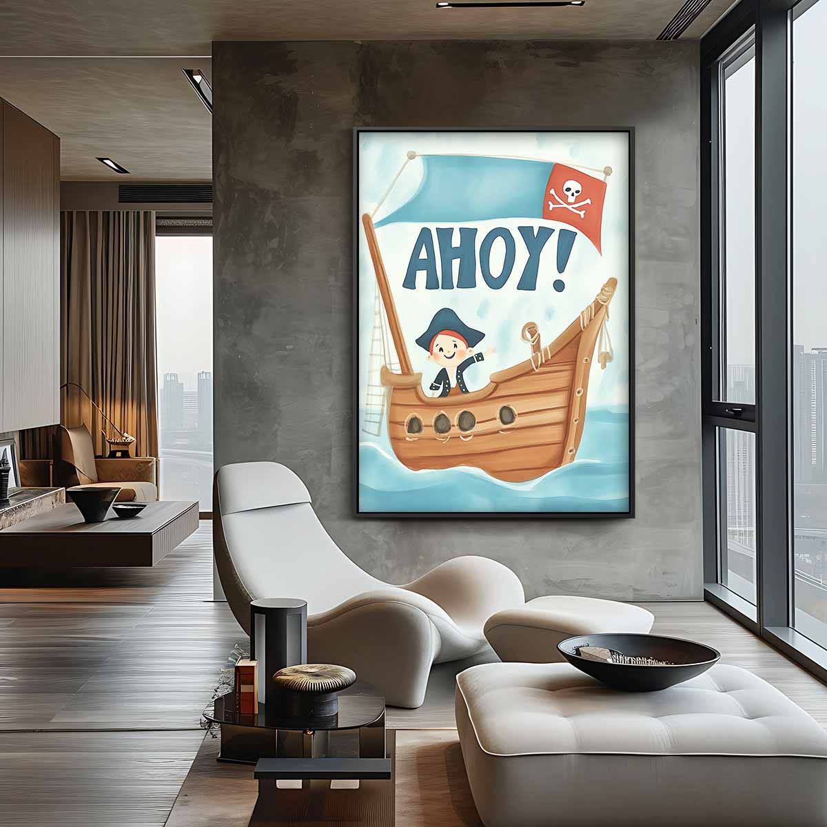 Piratenpret op Zee Kunstwerk-canvas-dibond-plexiglas-wanddecoratie-WallArtistic