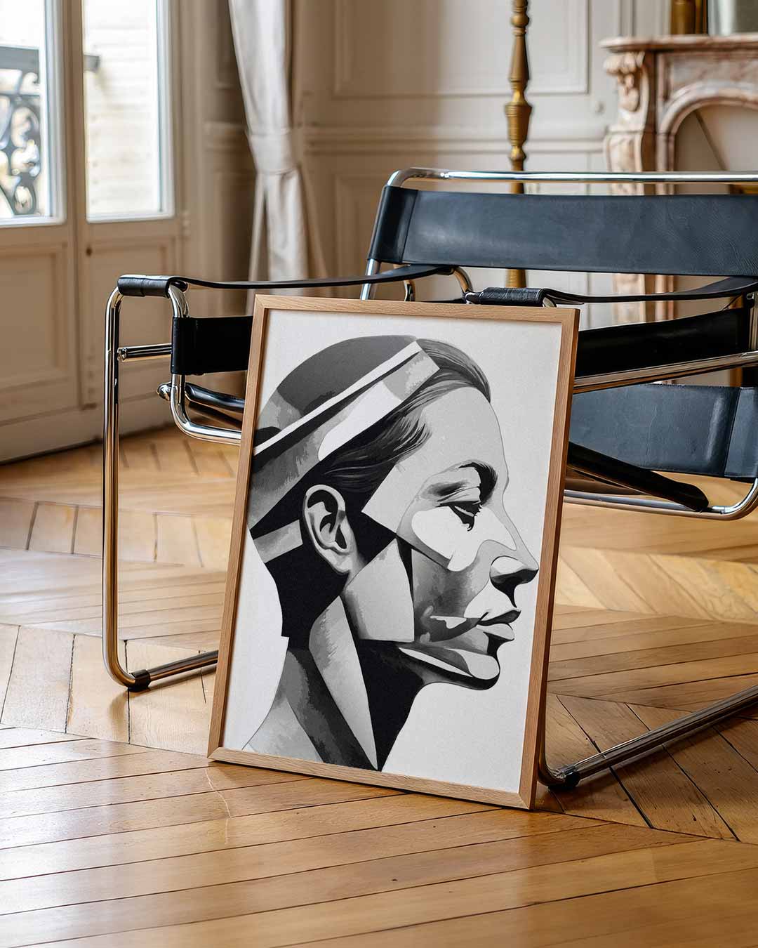 Abstracte Vrouwelijke Portretposter-WallArtistic