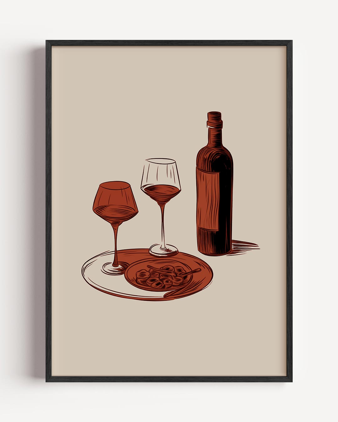 Stijlvolle Wijn en Dineer Poster-WallArtistic