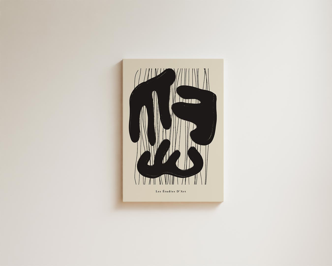 Organische Vormen in Zwart Kunstwerk-canvas-dibond-plexiglas-wanddecoratie-WallArtistic