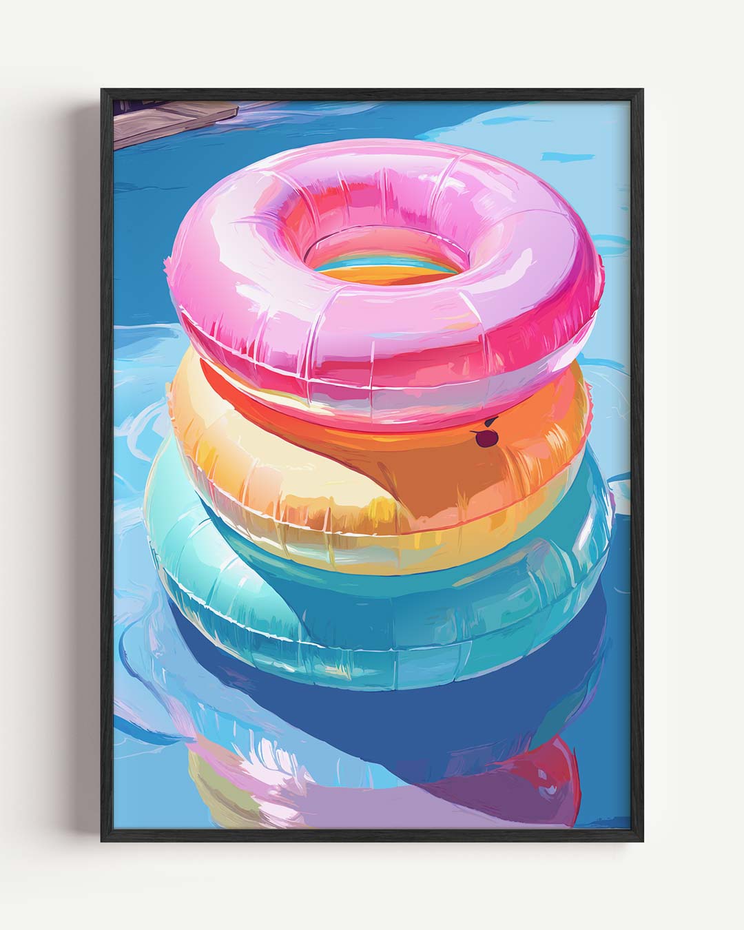 Zomerse Zwemband Stapel Poster-WallArtistic