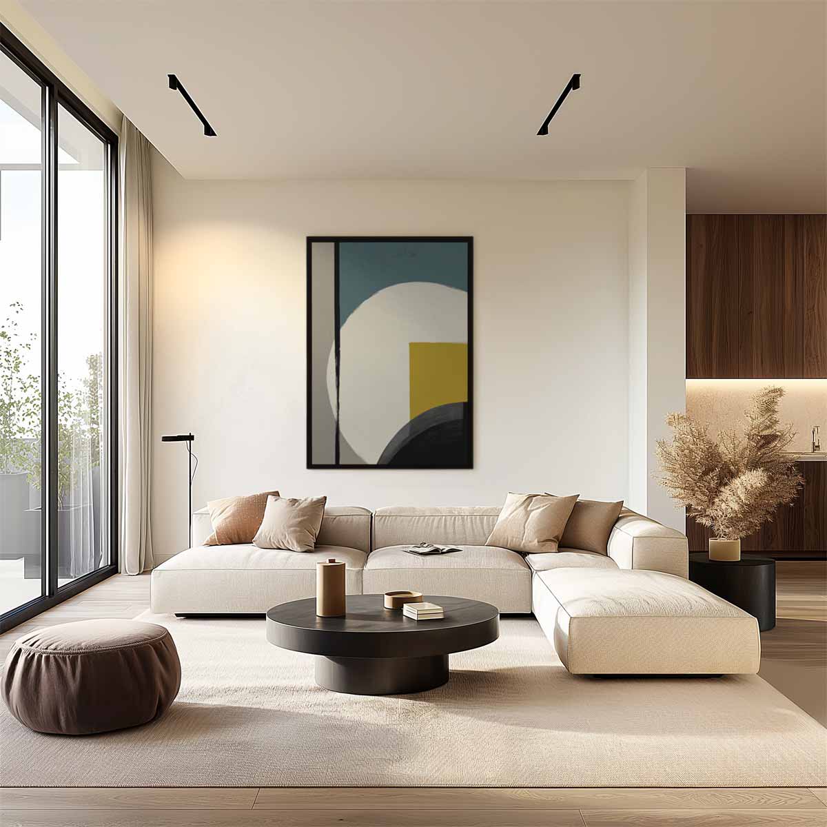 Moderne Abstracte Compositie Kunstwerk-canvas-dibond-plexiglas-wanddecoratie-WallArtistic