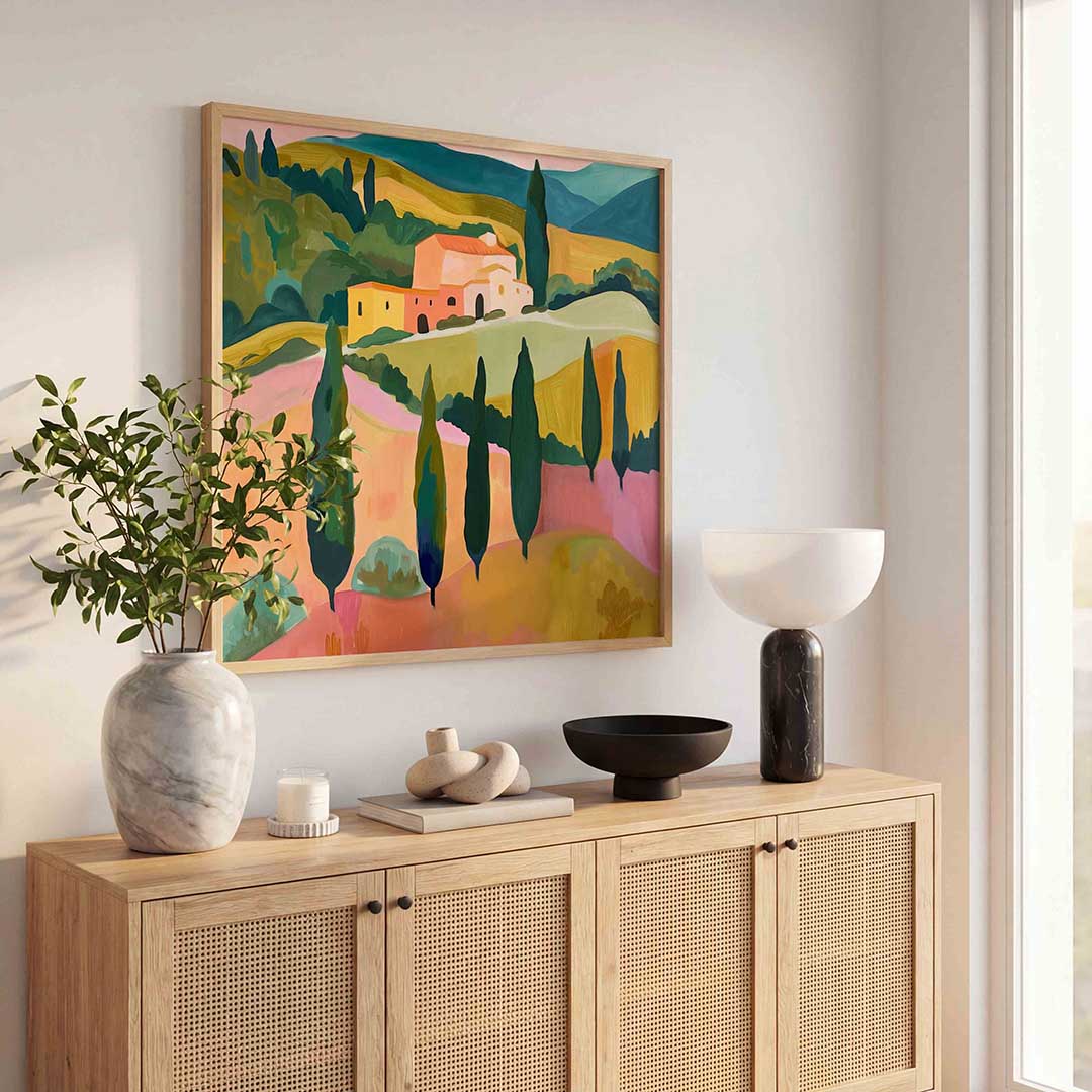 Landschap met cipressen Poster