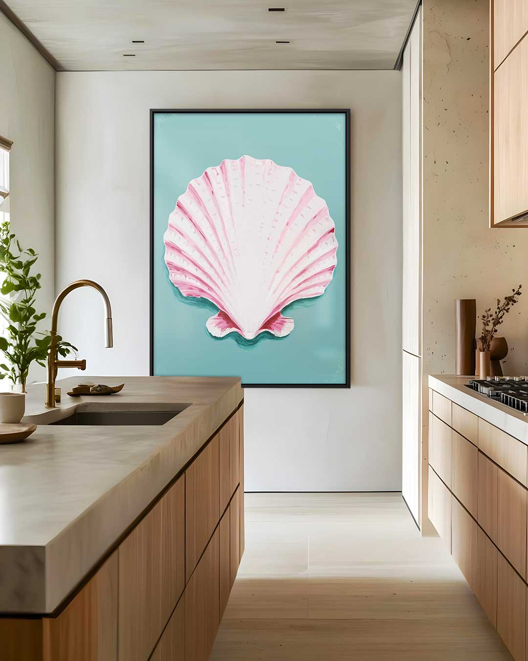 Schelp op Zee Kunstwerk-canvas-dibond-plexiglas-wanddecoratie-WallArtistic