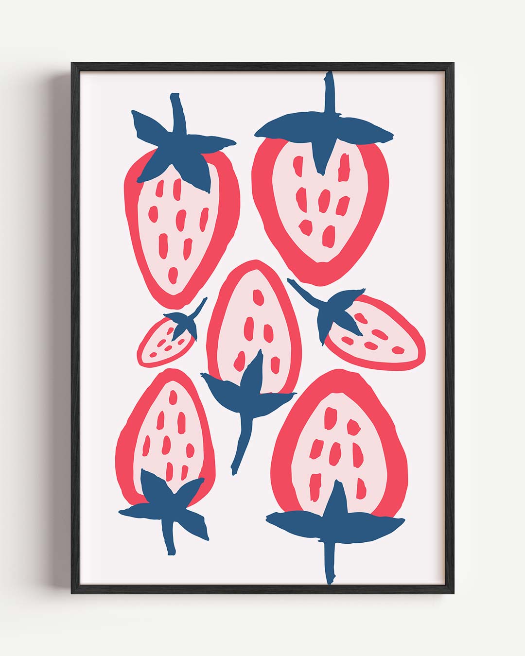 Vrolijke Aardbeien Print Poster-WallArtistic