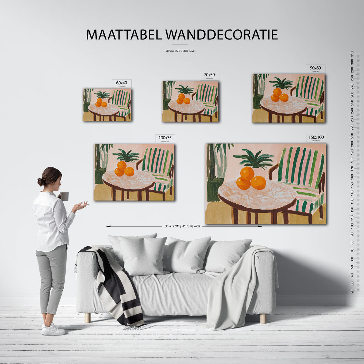 Interieur met fruit Kunstwerk