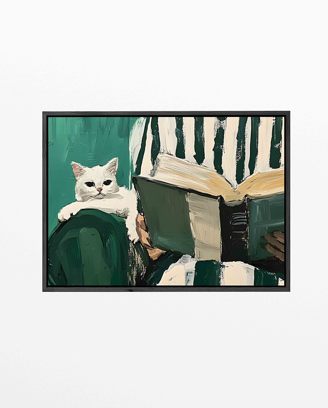 Lezende kat Kunstwerk