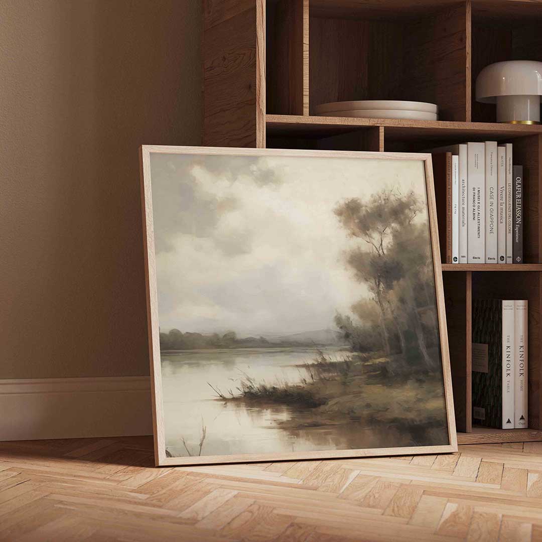 Landschap met rivier Poster