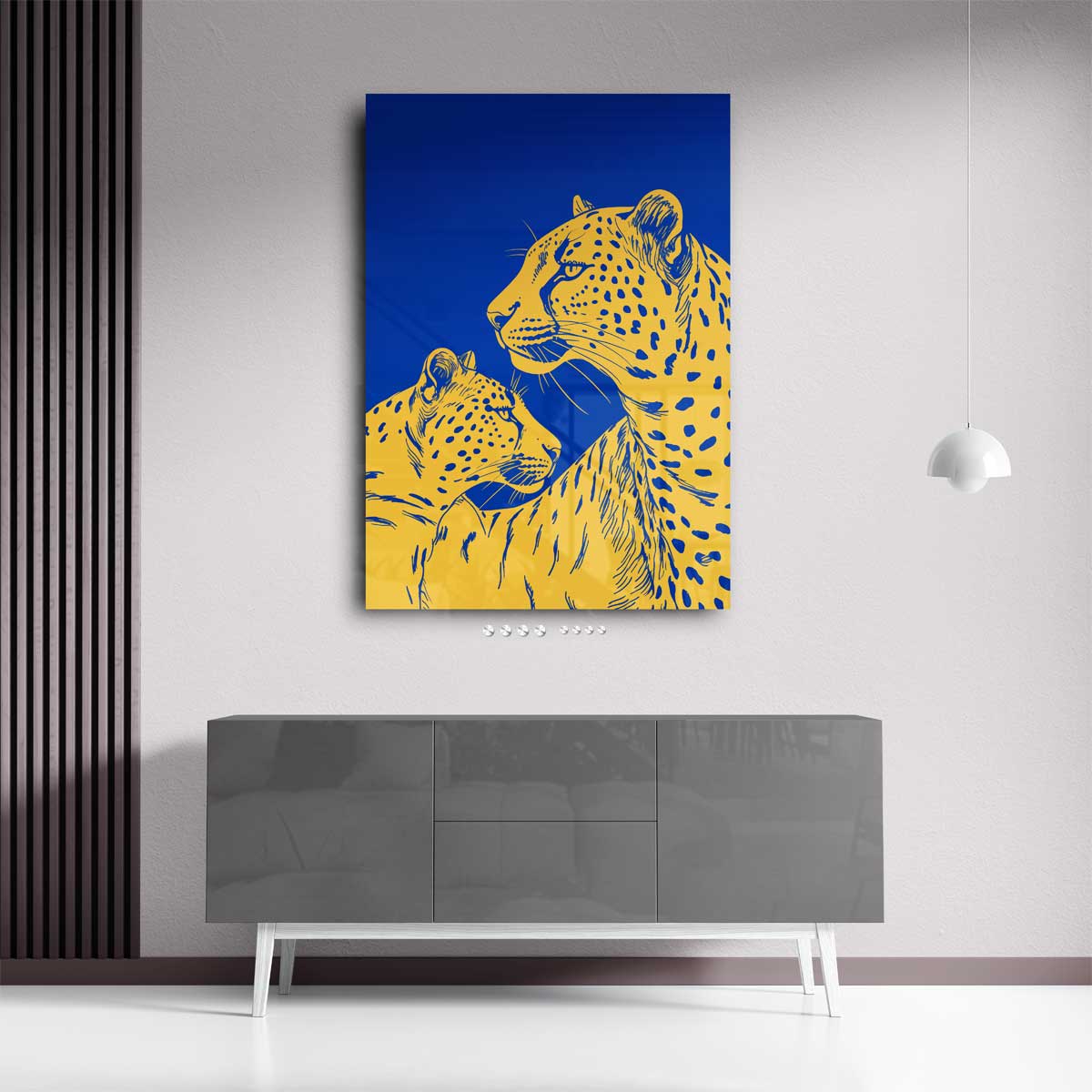 Twee Leoparden in Harmonie Kunstwerk-canvas-dibond-plexiglas-wanddecoratie-WallArtistic
