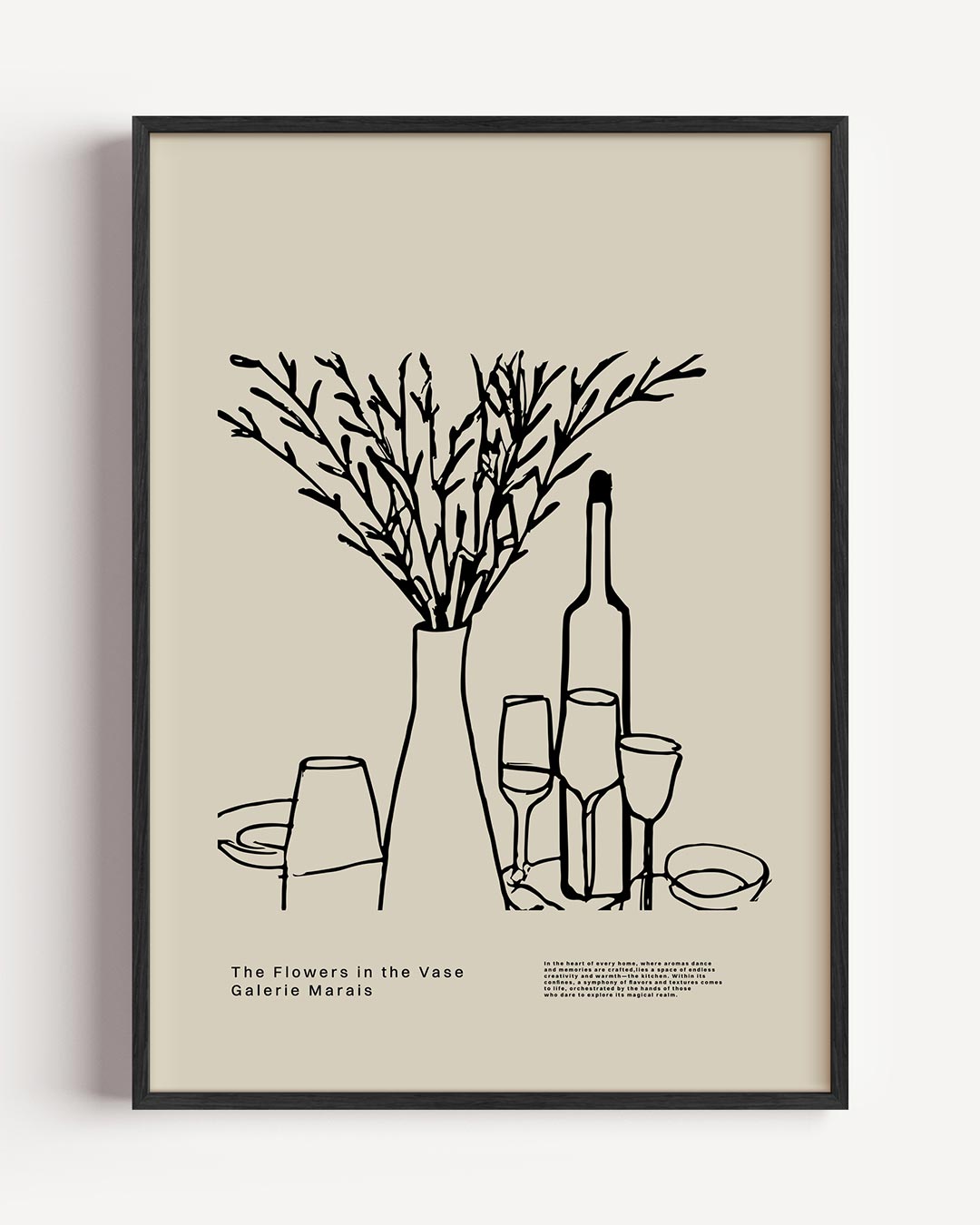 Stijlvolle Vaas en Glazen Poster-WallArtistic