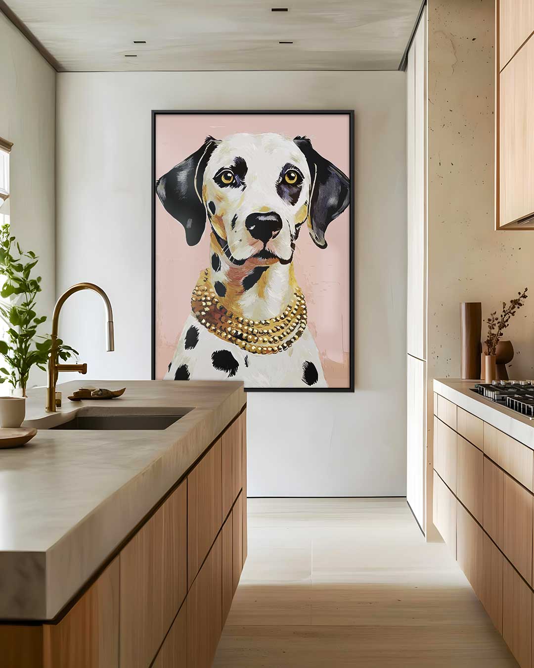 Stijlvolle Dalmatier Portret Kunstwerk-canvas-dibond-plexiglas-wanddecoratie-WallArtistic