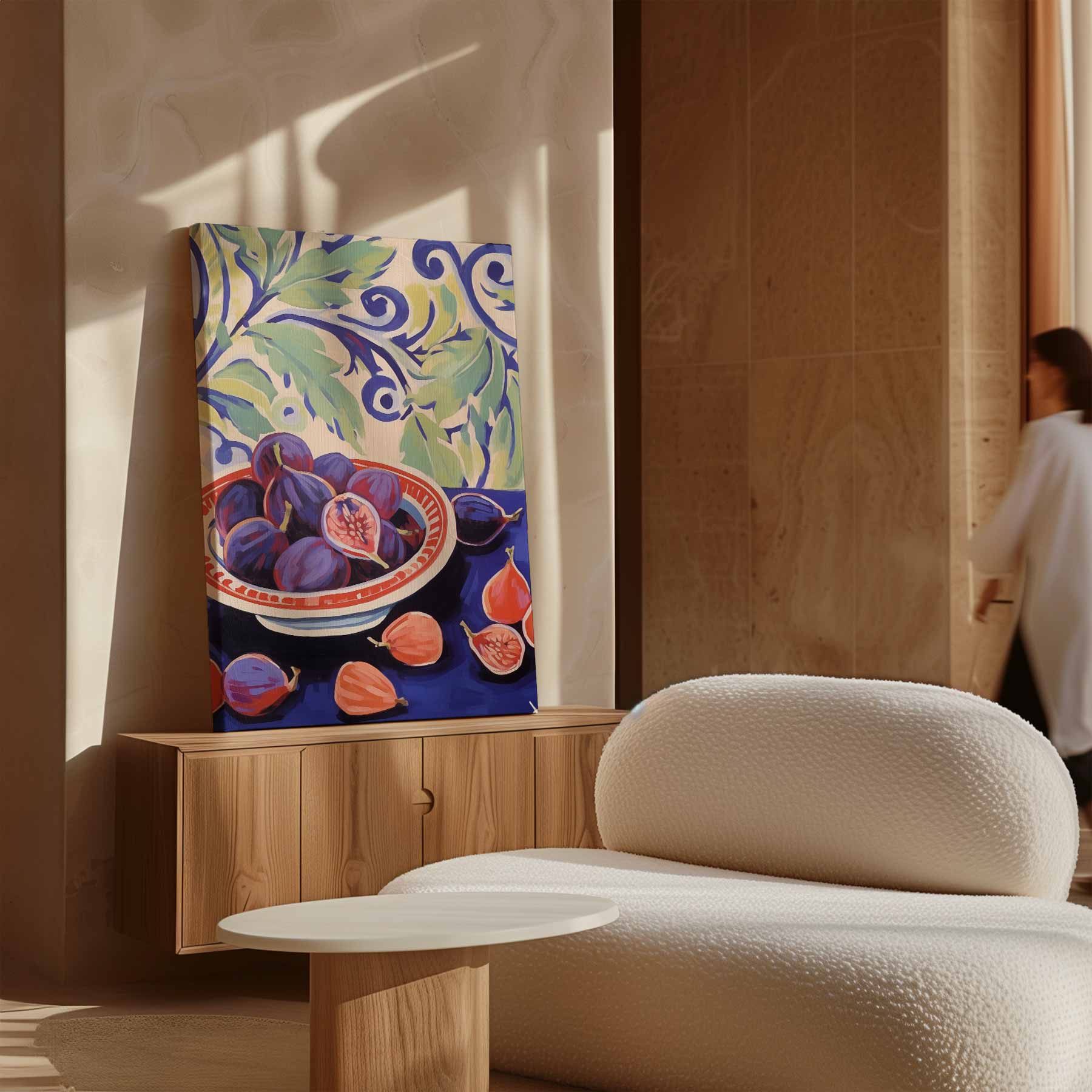Kleurrijk Stilleven met Vijgen Kunstwerk-canvas-dibond-plexiglas-wanddecoratie-WallArtistic