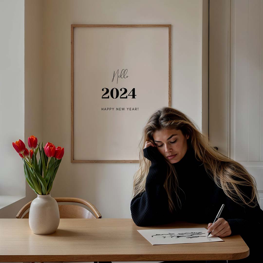 Stijlvolle Nieuwjaarsposter 2024 Poster-WallArtistic