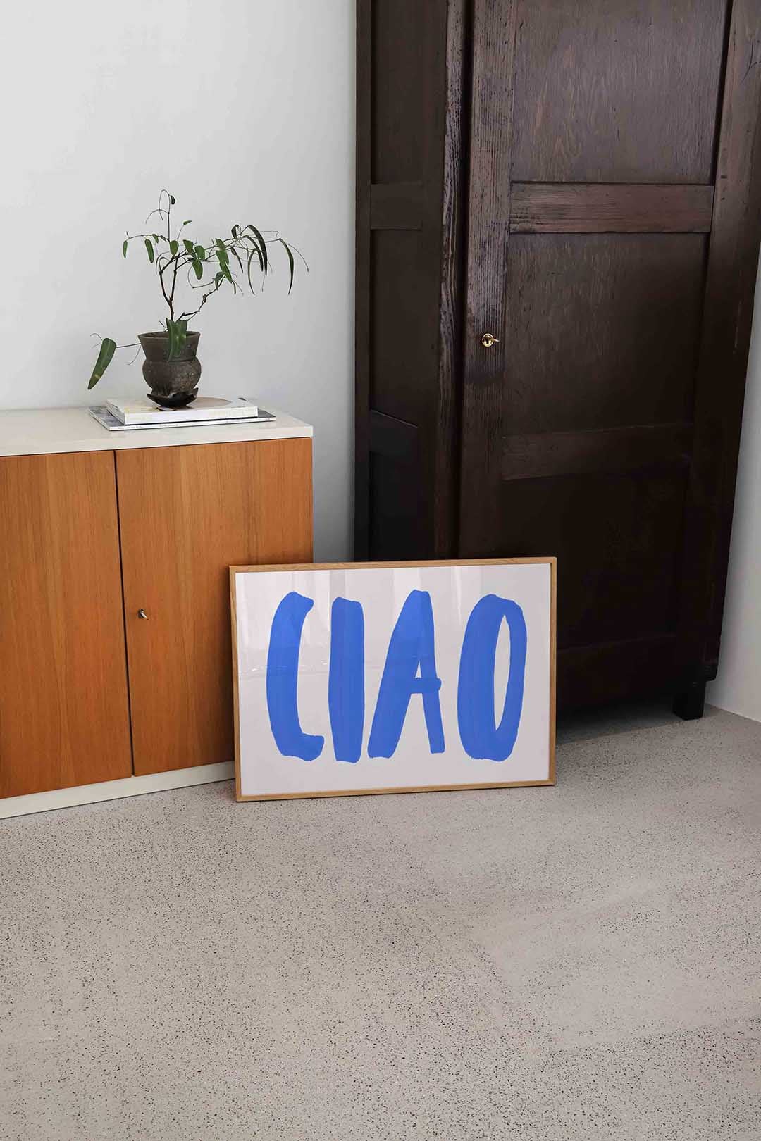 Ciao blauwe tekst Poster