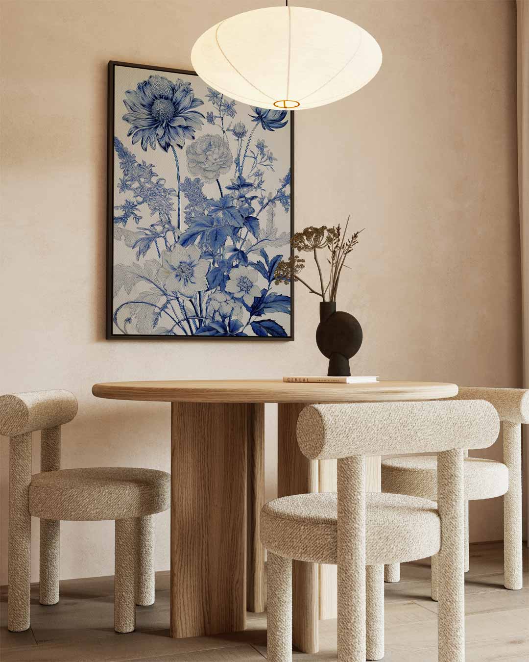 Blauw Bloemenwonder Kunstwerk-canvas-dibond-plexiglas-wanddecoratie-WallArtistic