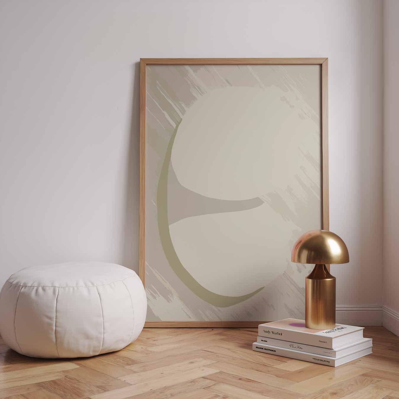 Abstracte Beige Poster-WallArtistic