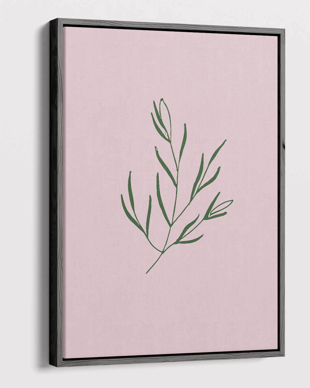 Botanische Simpliciteit op Roze Kunstwerk-canvas-dibond-plexiglas-wanddecoratie-WallArtistic