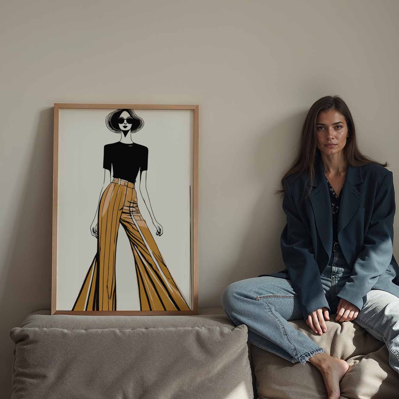 Trendy Fashionista Illustratie Poster